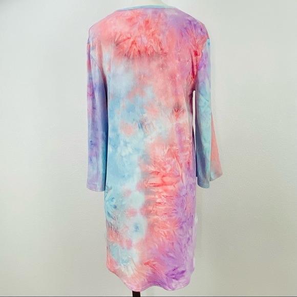 Jordon Taylor Top Multi-color Tie Dye Hooded Size Small - Picture 4 of 5